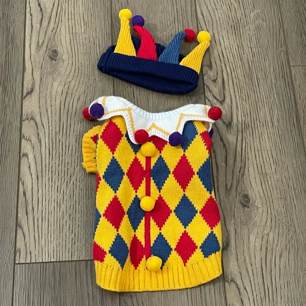 Halloween Dog Clown Costume Knitted‎